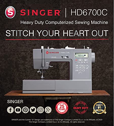 SINGER | HD6700C Electronic Heavy Duty Sewing Machine with 411 Stitch Applications - Sewing Made Easy
