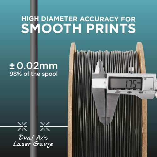 Polymaker PLA Filament, Black 3D Printing PLA Filament 1.75mm 1kg - PolyLite 3D Printer PLA Filament, Dimensional Accuracy +/- 0.03mm, Compatible with Most 3D Printer, Black