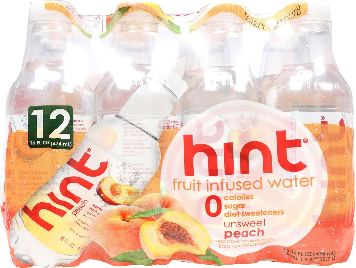 Hint Water Essence Peach, 16 Fl Oz