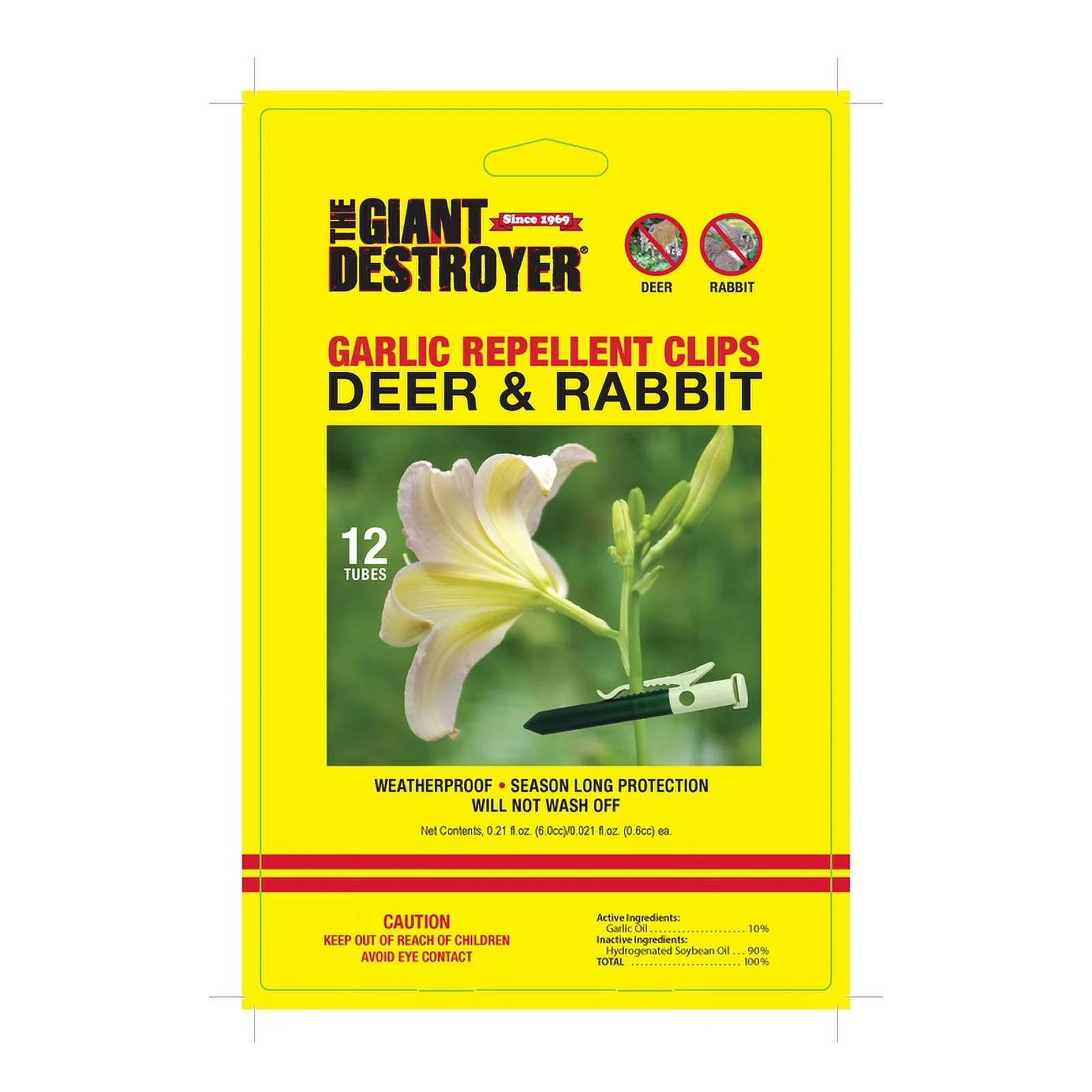 1 Pc, Giant Destroyer Animal Repellent Clip For Deer And Rabbits 12 Pk