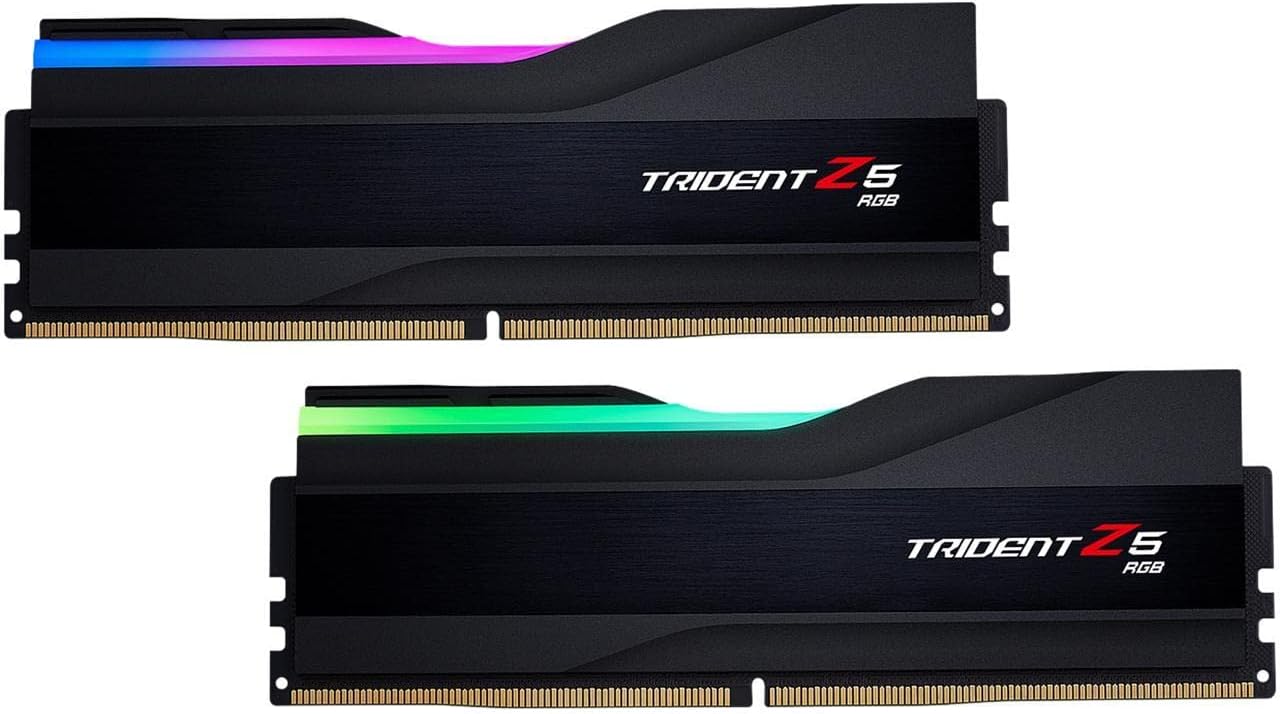 G.SKILL Trident Z5 RGB Series (Intel XMP 3.0) DDR5 RAM 64GB (2x32GB) 5600MT/s CL36-36-36-89 1.25V Desktop Computer Memory UDIMM - Matte Black (F5-5600J3636D32GA2-TZ5RK)