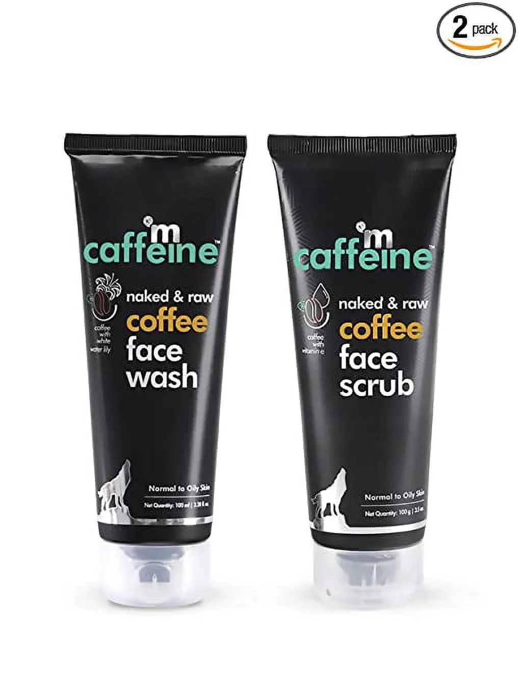 mCaffeine Coffee Anti Pollution Kit | Deep Cleanse, Blackheads Removal | Face Wash (100ml), Face Scrub(100gm) | Oily/Normal Skin | Paraben & SLS Free