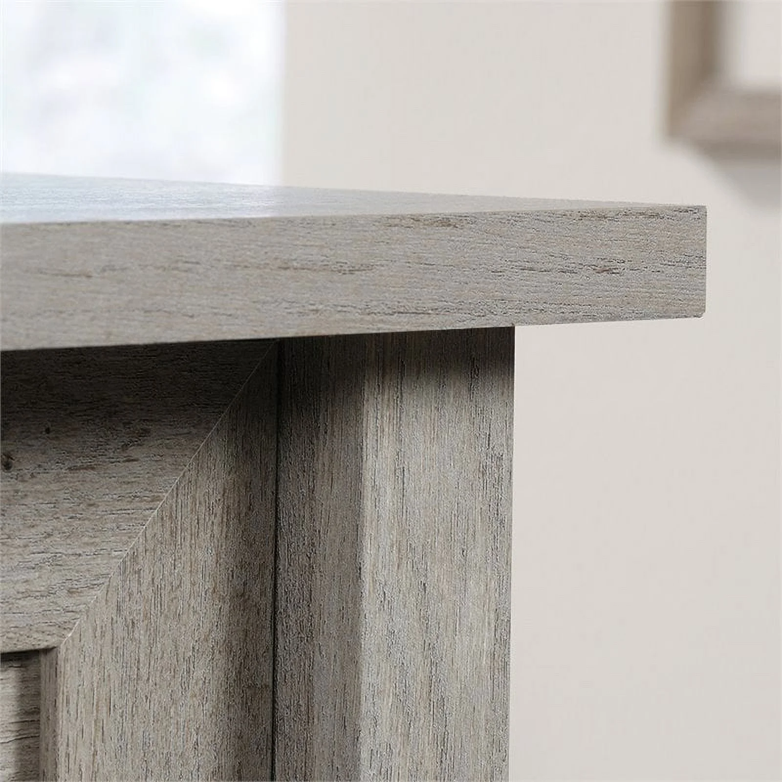 Pemberly Row Engineered Wood Writing Desk in Mystic Oak