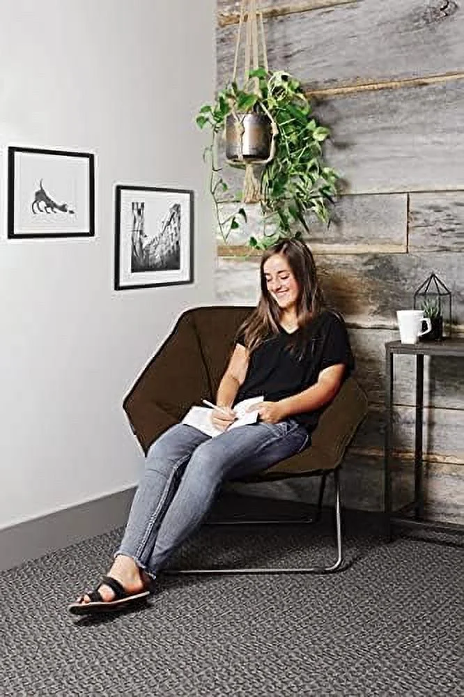 TJUNBOLIFE Limited Portable Hexagon Comfortable Plush Indoor Folding Chairs for Bedroom  Accent Decoration  Dorm Room  Gaming  Reading or Living Room  Navy Blue (Pack of 1)