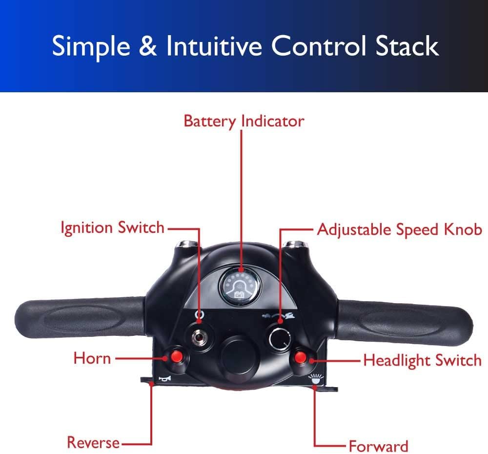 Zip'r Roo 4-Wheel Scooter - Portable Folding Mobility Scooter - Power Electric Mobility Scooters for Seniors, Adults, Handicapped, Elderly - Foldable Travel Wheelchair - Range Extended Battery