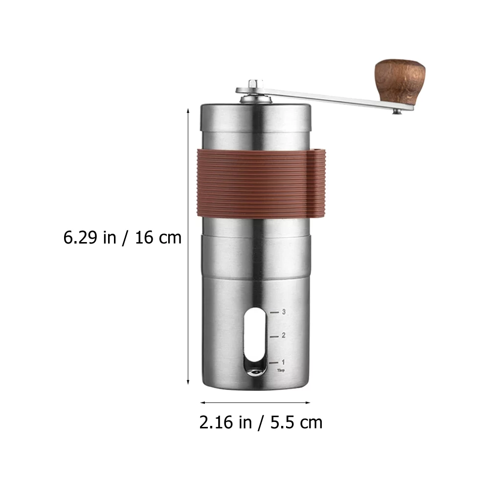 1Pc Portable Manual Coffee Maker Detachable Coffee Bean Grinder (Silver)