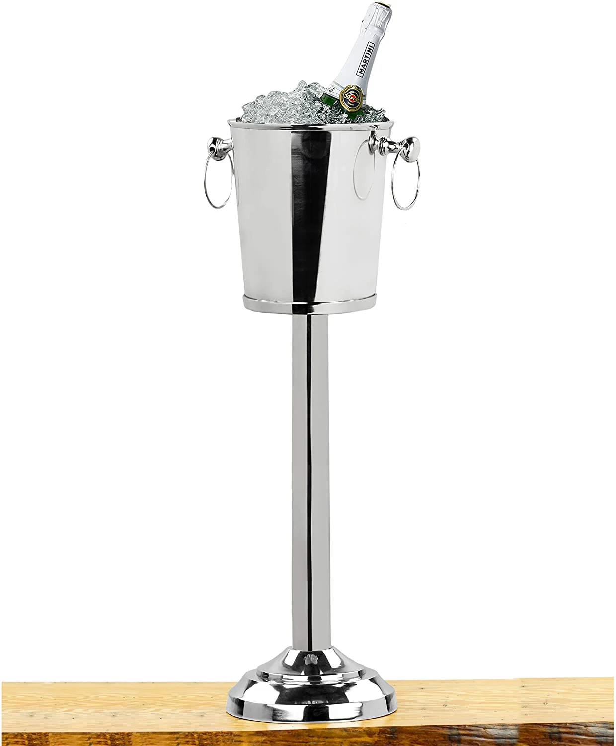 Nagina International Nickel Plated Premium Aluminum Free Standing Wine Chiller | Wine Coolers & Cellar with Ice Bucket | Kitchen & Bar Wares