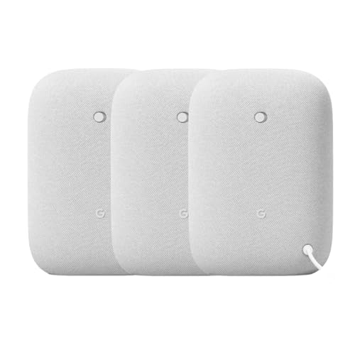 Google Nest Audio (3-Pack) Smart Speakers – Multi-Room Wireless Home Speaker Bundle with Bluetooth, Wi-Fi, Assistant, Stereo Sound, Voice Control & Smart Home Integration
