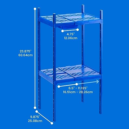 LockerMate Double Locker Shelf, Adjustable Width and Height to Fit Most School Lockers, Black