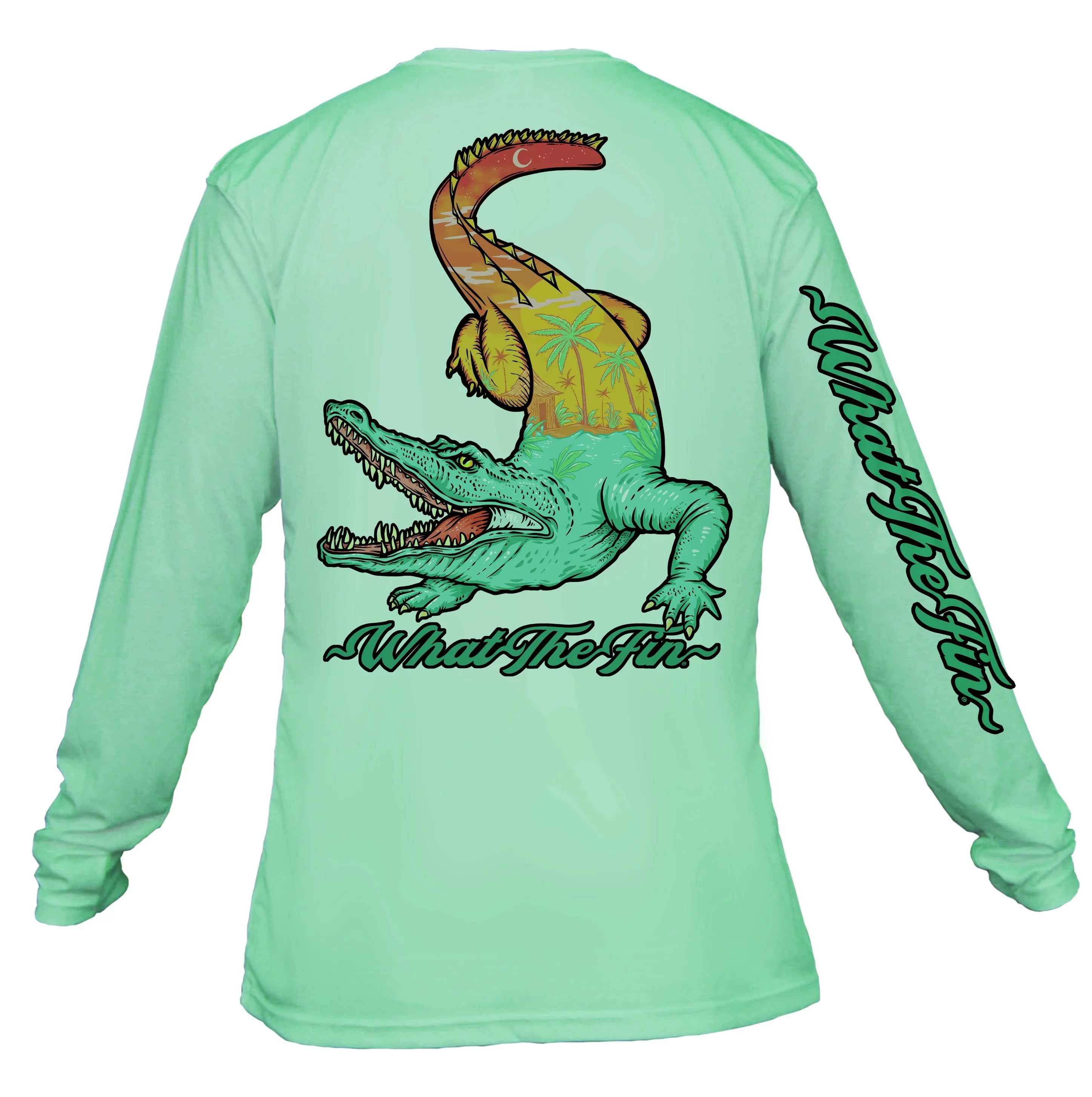 WTF - What The Fin? Long-Sleeve Performance Wicking Shirt - Gator