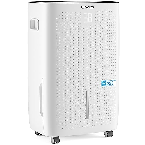 Waykar 120 Pints Energy Star Dehumidifier for Spaces up to 6,000 Sq. Ft at Home, in Basements and Large Rooms with Drain Hose and 1.14 Gallons Water Tank