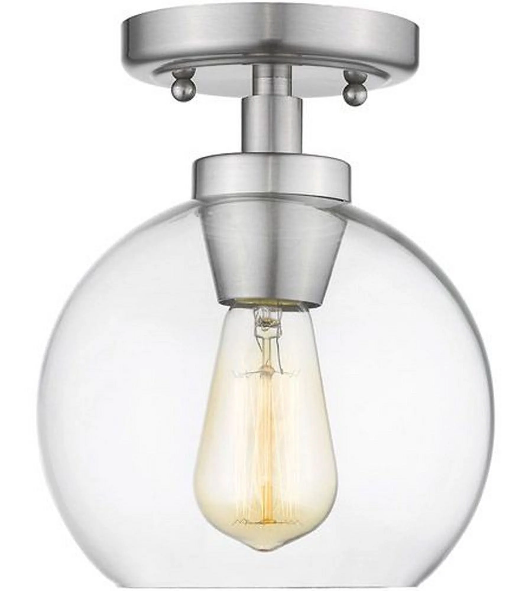 Galveston Flush Mount in Pewter with Clear Glass