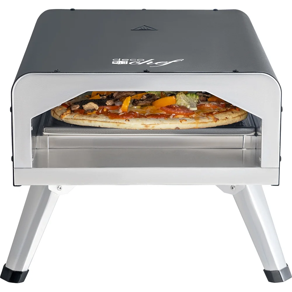 Deco Chef Electric Pizza Oven, 12-Inch Ceramic Stone and Grill, 1800W, Up to 750 Degrees for Countertop Artisan Style Pizza, 13