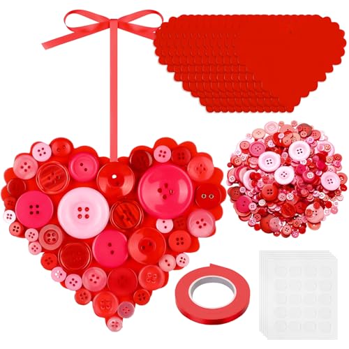 Soulchen 12 Sets Button Christmas Tree Craft Kits Make Your Own Button Christmas Tree Decorations DIY Xmas Hanging Ornament for Holiday Stocking Filler Gift Decor(Green)