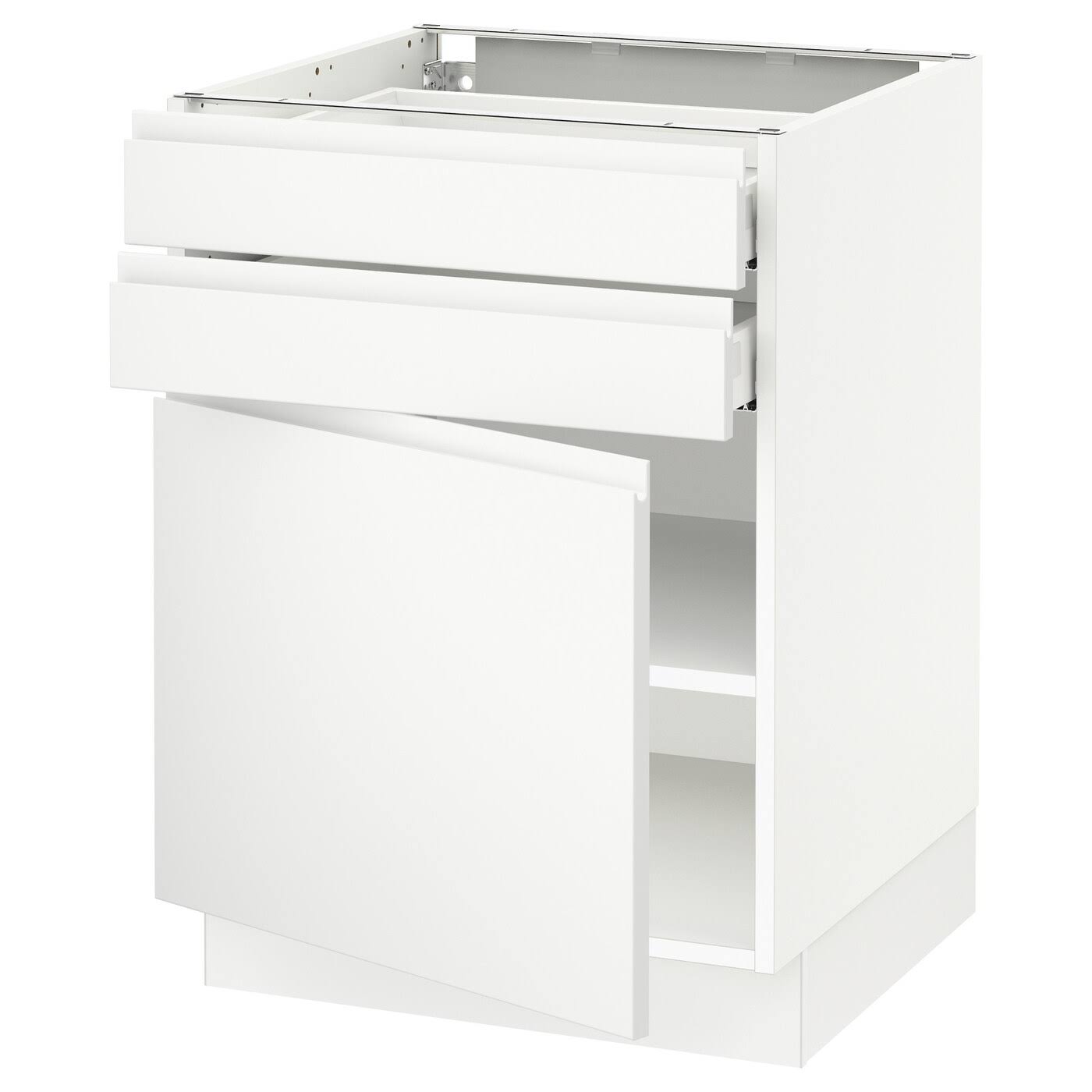 IKEA - SEKTION / MAXIMERA Base Cabinet W door/2 Drawers, white/Voxtorp Matt White, 24x24x30 69358624