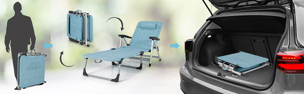 Folding Outdoor Patio Lounger - Goplus