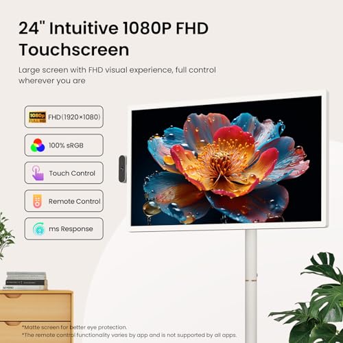 ApoloSign 32'' UHD 4K Smart Portable TV 2nd Gen, 16(8+8) GB RAM+256GB, Android 14, EDLA-Certified, Portable Touch Screen Monitor, Built-in 9300mAh Battery, Full Swivel Rotation, Voice Remote Control