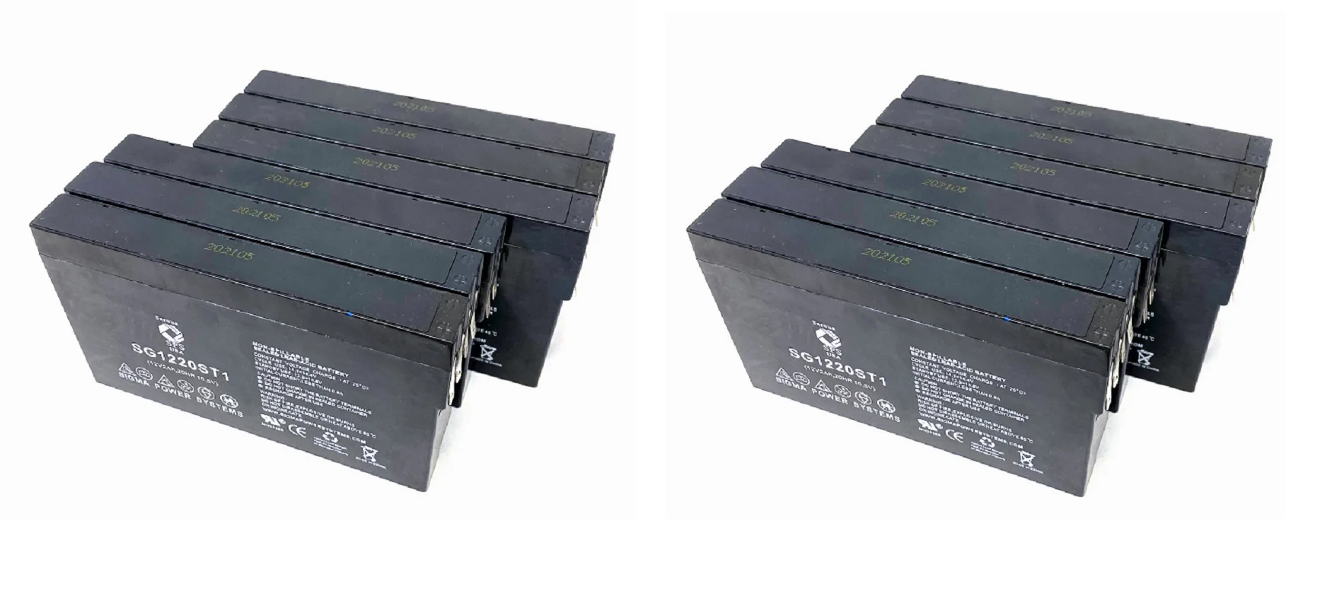SPS Brand 12V 2Ah Replacement Battery (SG1220ST1) for CLARY CORPORATION UPS500VA (10 Pack)
