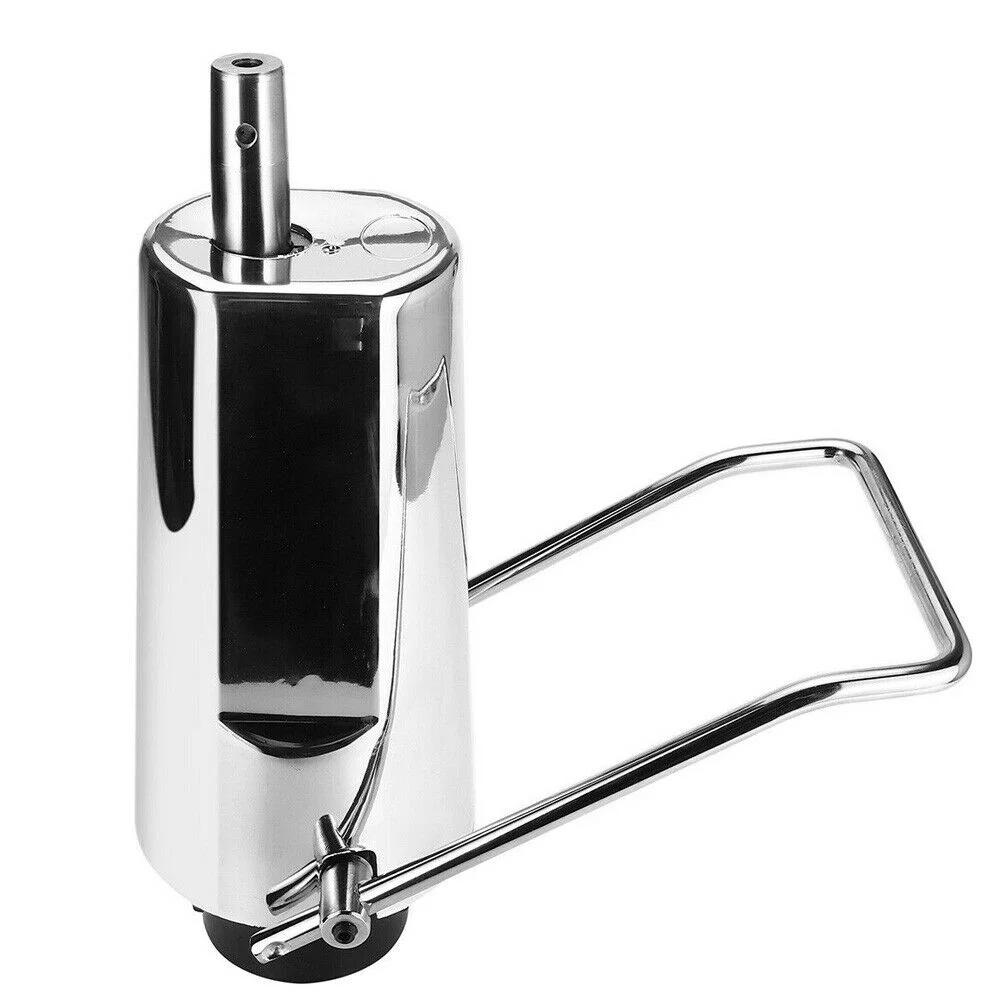 Silver Barber Chair Replacement Hydraulic Pump 4 Screw Beauty Salon Adjustable Height 440 lbs Weight Capacity