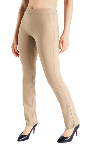 Yogipace,Belt Loops,Women's Petite/Regular/Tall Straight Leg Yoga Dress Pants