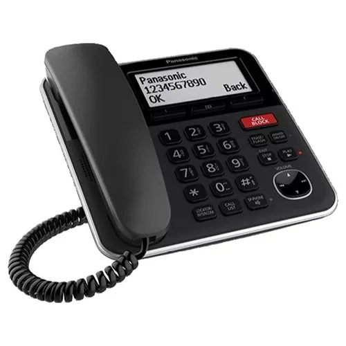 Restored Panasonic KX-TG2153SK Four Handset Corded/Cordless Phone|DECT 6.0|Call Block|Answering Machine|Black|Refurbished (Refurbished)