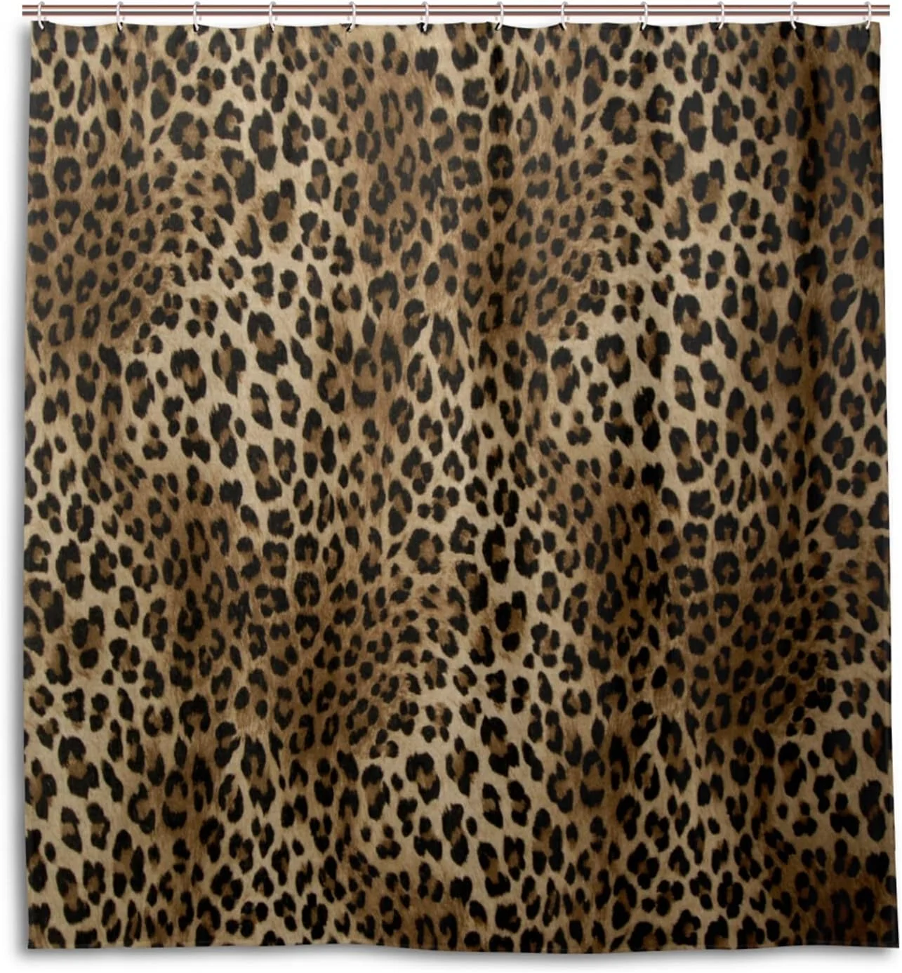 FREEAMG Animal Tiger Print Shower Curtain Home Decor, Wild Tiger Leopard Print Waterproof Polyester Fabric Bathroom Shower Curtain Set with Hooks, 66 X 72 Inches