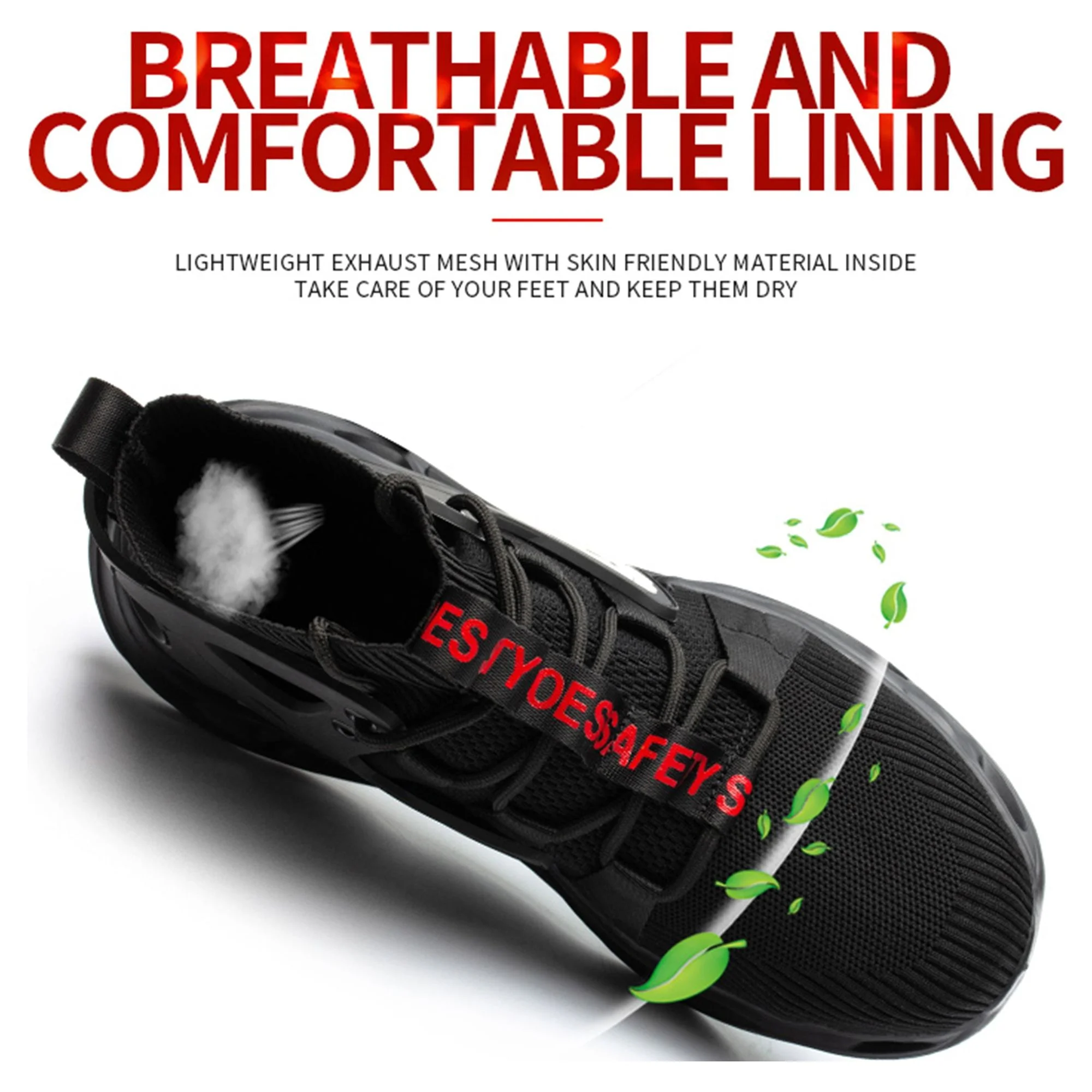 Tanleewa Indestructible Steel Toe Work Boots for Men Safety Shoe Size 7