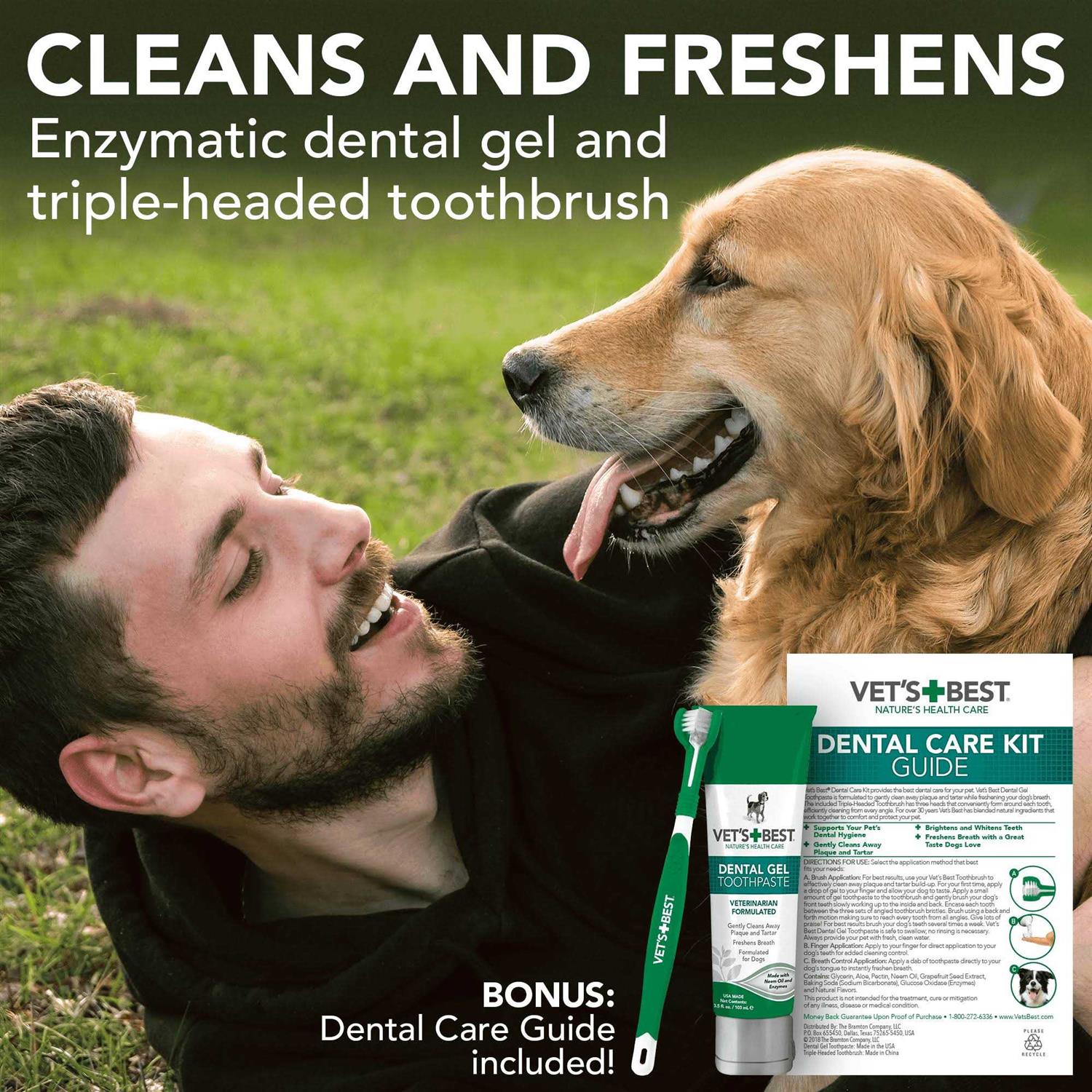 Vet's Best Enzymatic Toothpaste and Toothbrush Dog Dental Care Kit - Pet Supplies online store