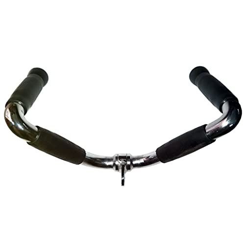 Lat Cable Machine Attachment Curl Pulldown Barbell Revolving Bar, Multi-Exerciser Cable Attachment, Solid Steel Tricep Press Down Bar with Rubber Handgrips & Revolving Hanger
