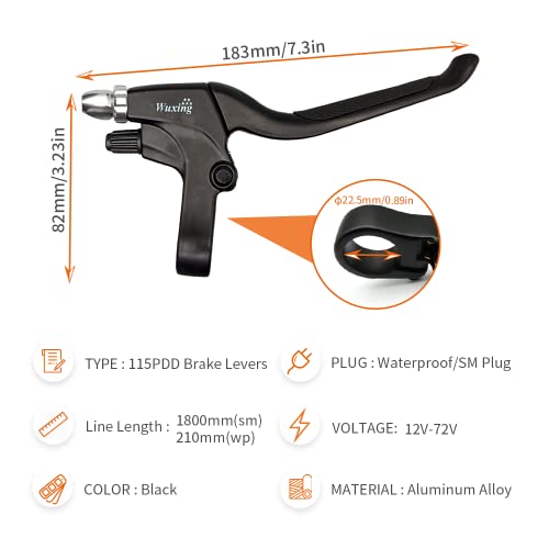 HUDAMZKY E-Bike Brake Lever WUXING 115PDD, Brake Grips for Electric Bike or E Scooter,Ebike Accessories Cut Off Power When Brakes Ebike Parts