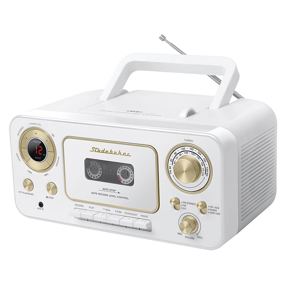 Studebaker SB2135TS Portable Stereo CD Player with AM/FM Radio and Cassette Player/Recorder (Teal Silver)