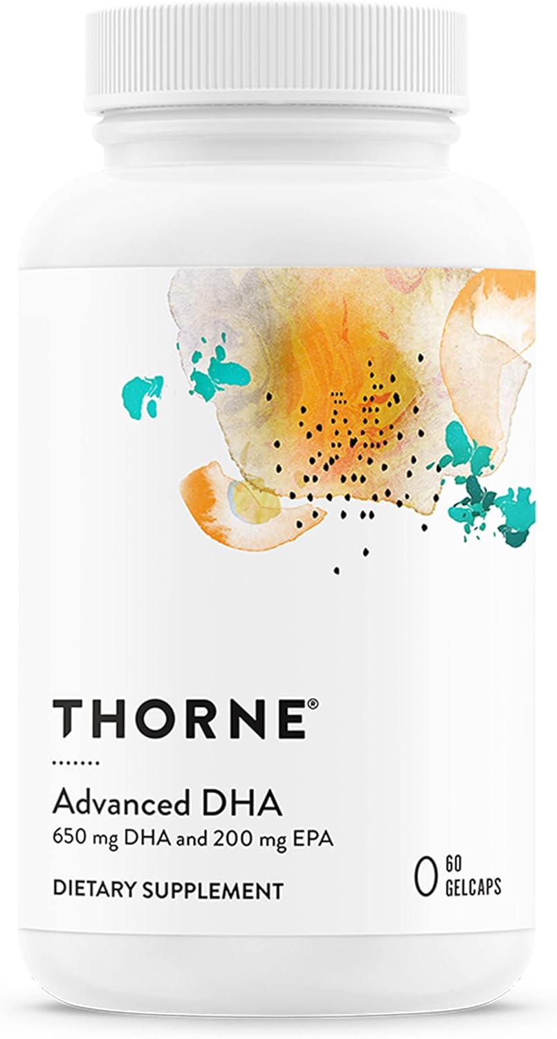THORNE Advanced DHA - 650 mg DHA and 200 mg of EPA - Supports Healthy Brain Aging and Nerve Function - 60 gelcaps