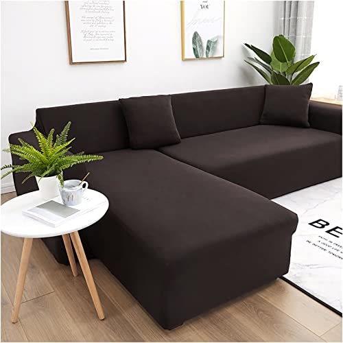Super Stretch Sectional Couch Covers, L Shape Sofa Covers, 2Pcs Sofa Slipcovers for 3 + 3 Seaters Sectional Chaise Slipcover, Anti-Skid Dustproof Sofa Covers,A,Backrest Cover