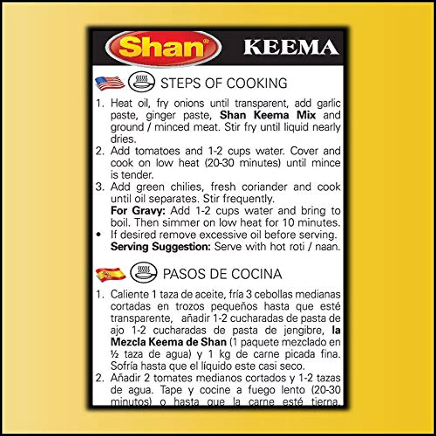 Shan Keema Recipe And Seasoning Mix 1.76 Oz (50G) - Spice Powder For Delicious Stir-Fried Ground Meat - Suitable For Vegetarians - Airtight Bag In A Box (Pack Of 6)