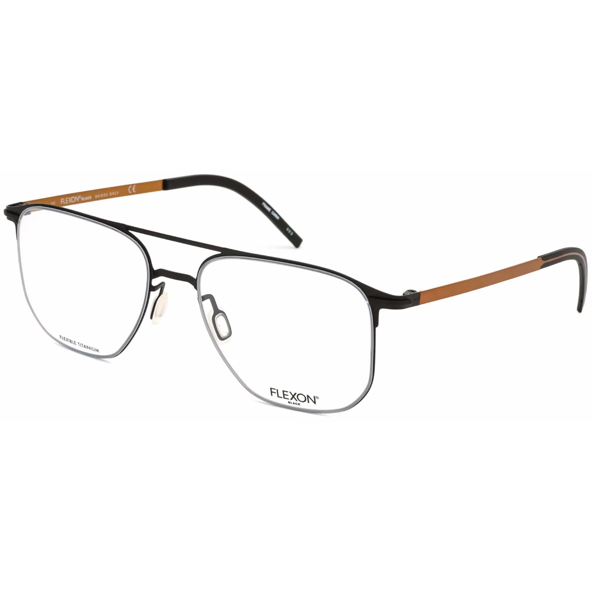 Flexon FLEXON B2004 001 Men's Black Square Full Rim Eyeglasses