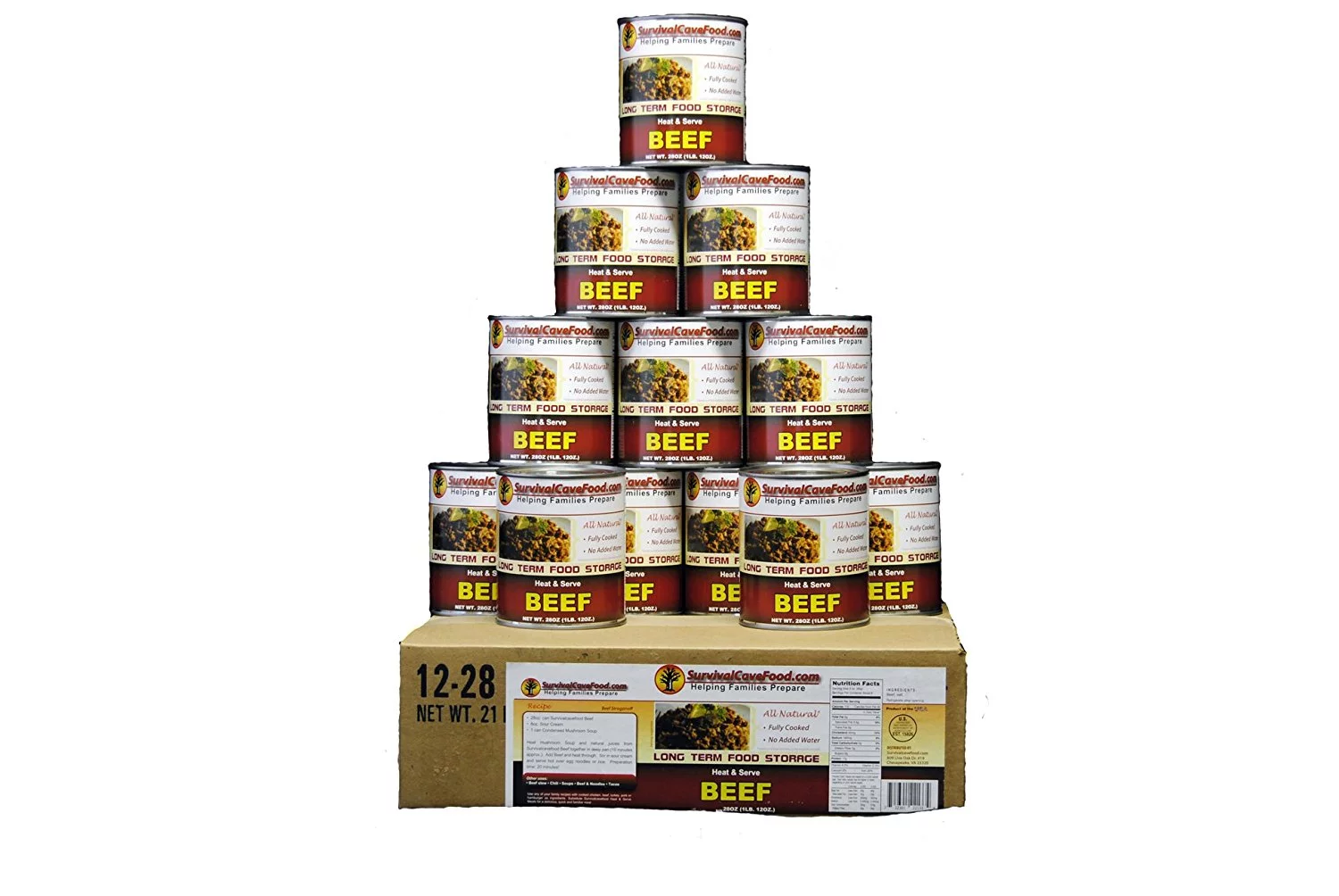 Survival Cave - Canned Beef 28 oz- 12 cans