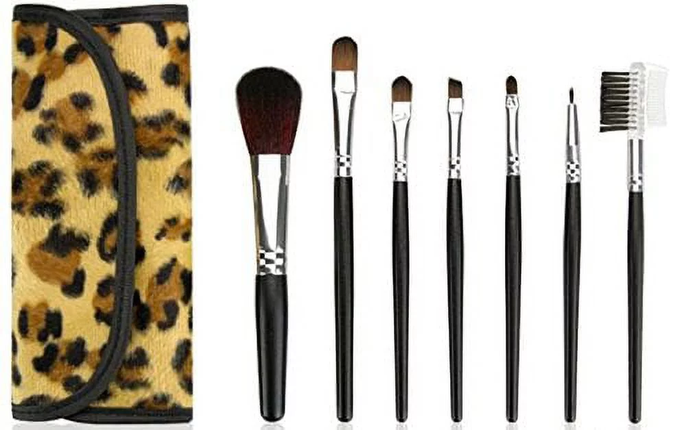 LEOPARD KIT BAG & BRUSH SET (BEIGE) Mineral Makeup Bare Face Powder Foundation