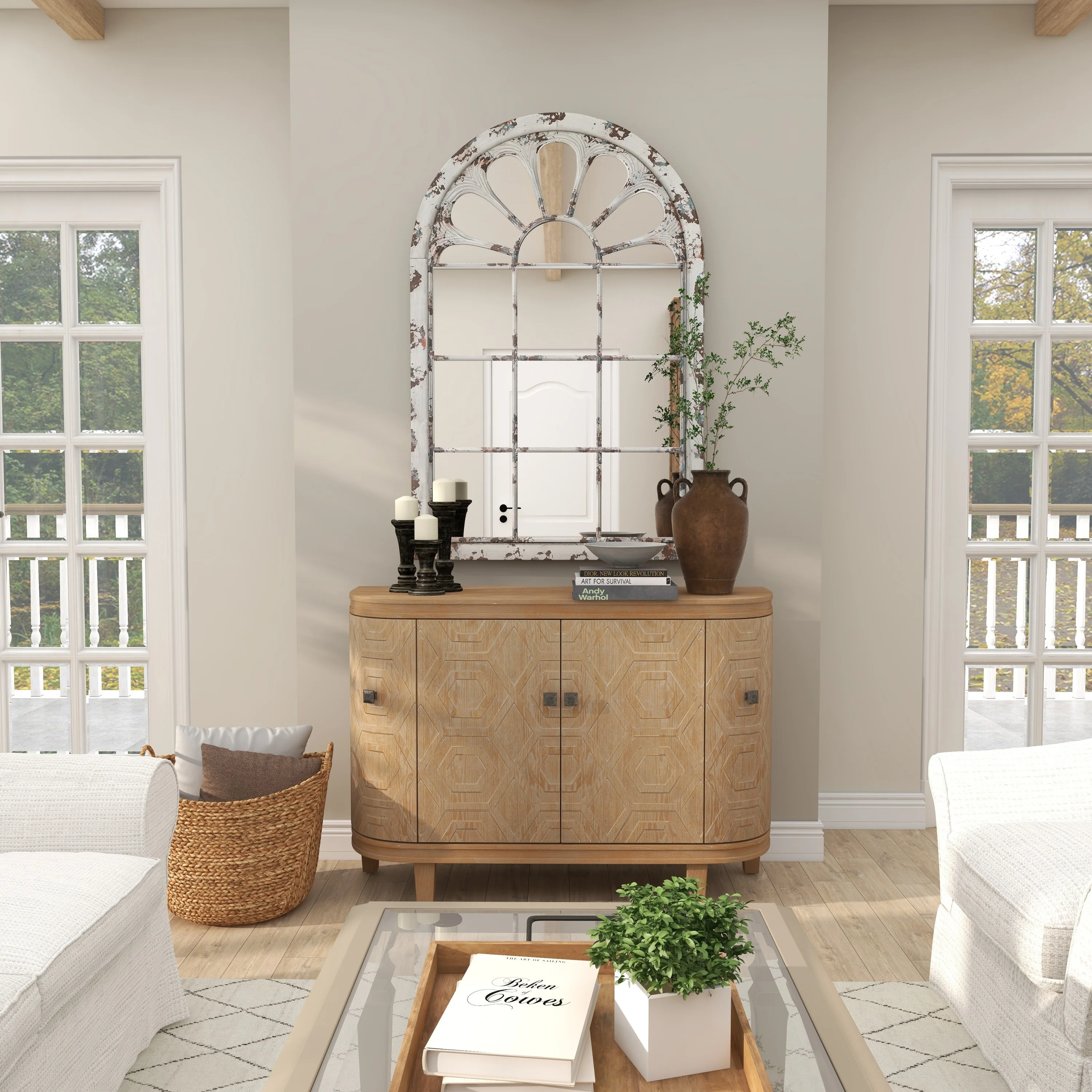 DecMode Wood Traditional Cabinet with a Neutral Palette, 47