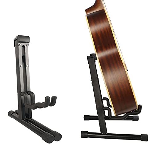 SUNYIN Guitar Stand Accesssories Kit Begineer Guitar Accessories Set A-Frame Electric Acoustic Guitar Stand 10-Feet Guitar Cord Guitar Strap Guitar Capo Guitar Tuner
