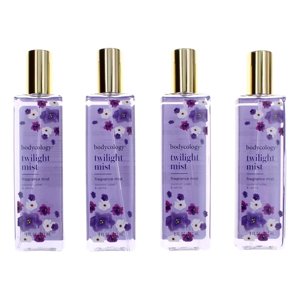 Twilight Mist by Bodycology, 4 Pack 8 oz Fragrance Mist for Women