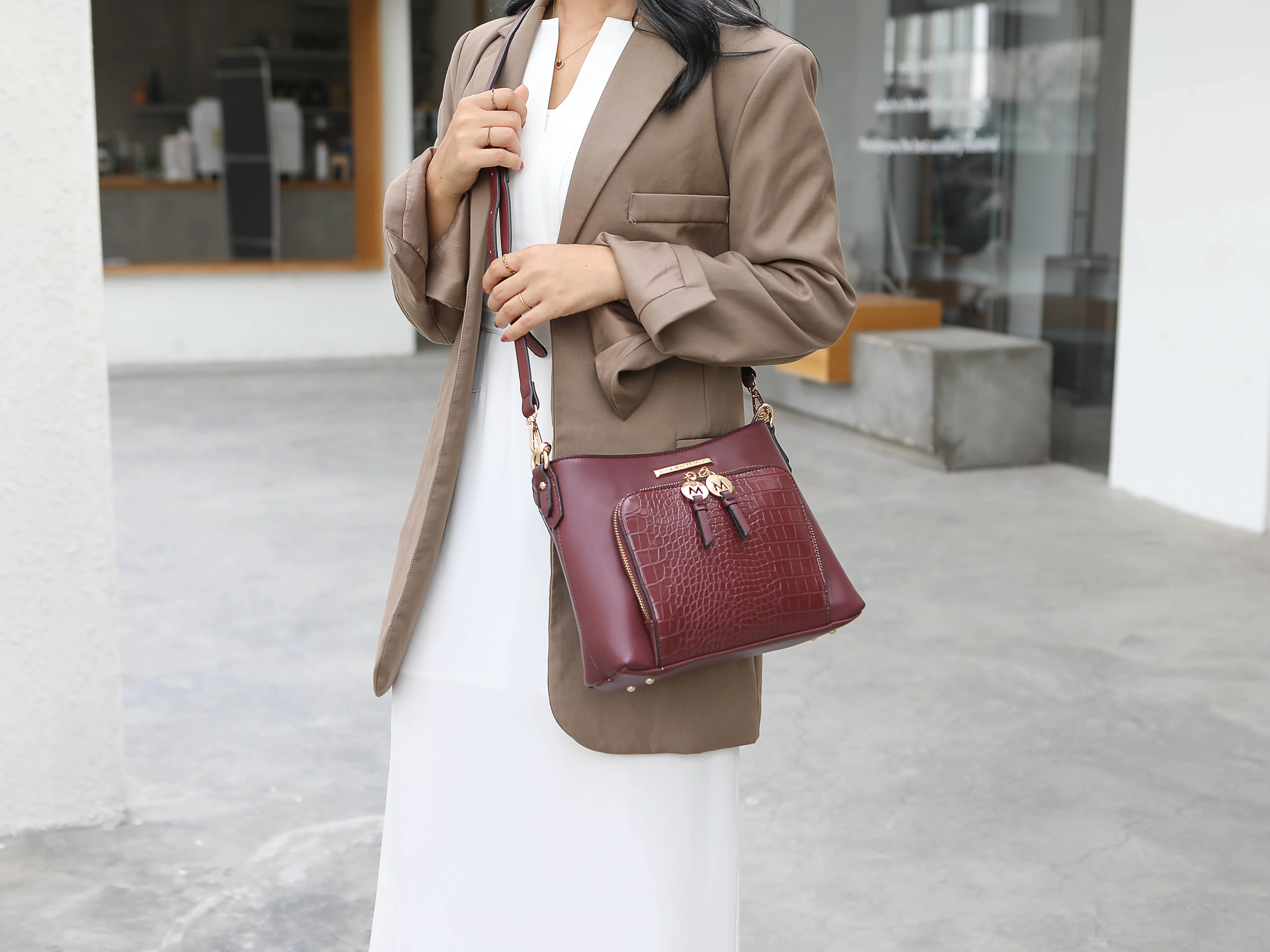 MKF Collection Anayra Vegan Leather Women's Hobo Bag, Elegant Crossbody Purse Handbag by Mia K - Black