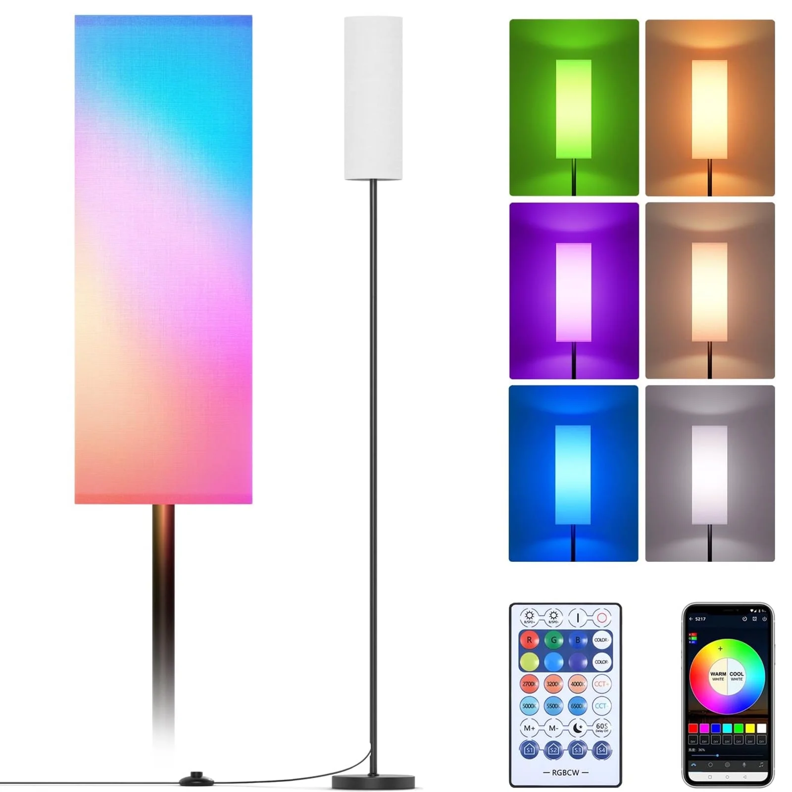 Neoglint RGB Smart LED Floor Lamps for Living Room, 65