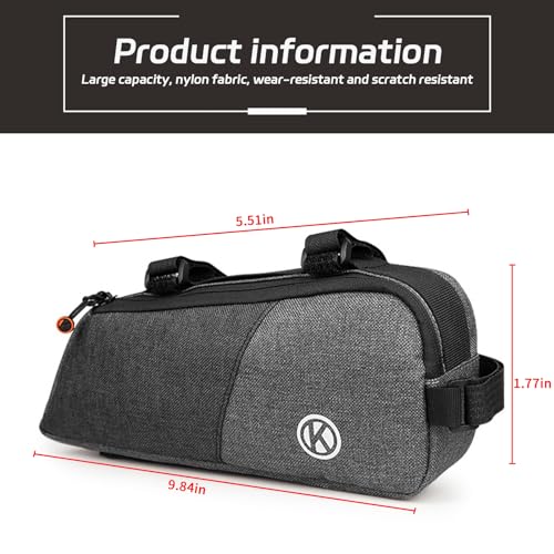 Bicycle Frame Bags，Bicycle Triangle Waterproof Bags，Bicycle Accessory Organizer Bags，Bike Frame Bag Road Mountain MTB (Black)