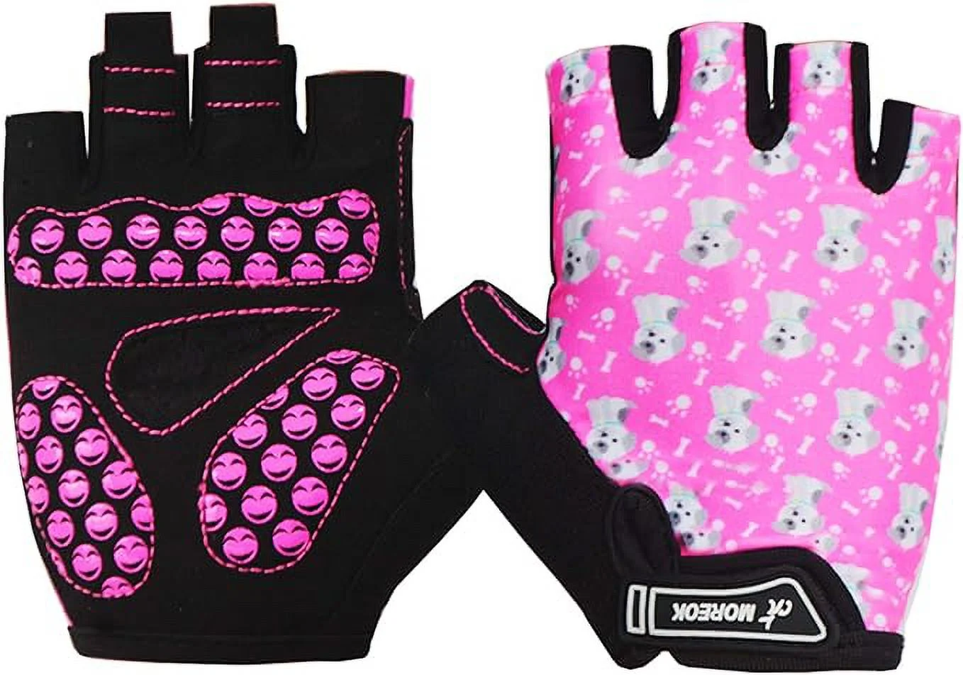 MOREOK Cycling Gloves Bike Gloves for Boys Girls Youth-[Breathable Anti-Slip 3MM Gel Pad] Kids Biking Gloves Half Finger Road Bike MTB Bicycle Gloves-for Cycling/Training/Outdoor Sports