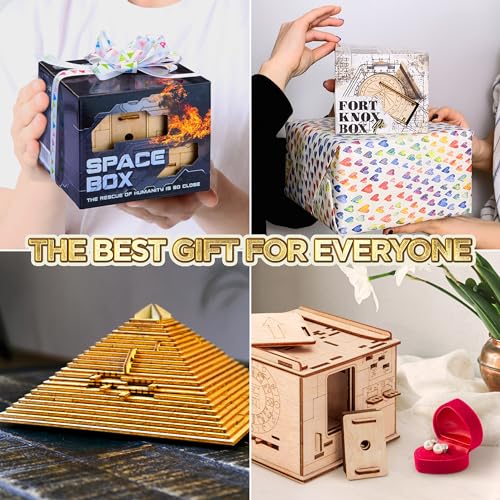 ESC WELT Magic Gifts Set - Brain Teaser Puzzles for Adults & Kids - Puzzle Box with Hidden Compartment - Easter Puzzle Boxes - Escape Room in a Box - Wooden Puzzle Boxes - Puzzle Games