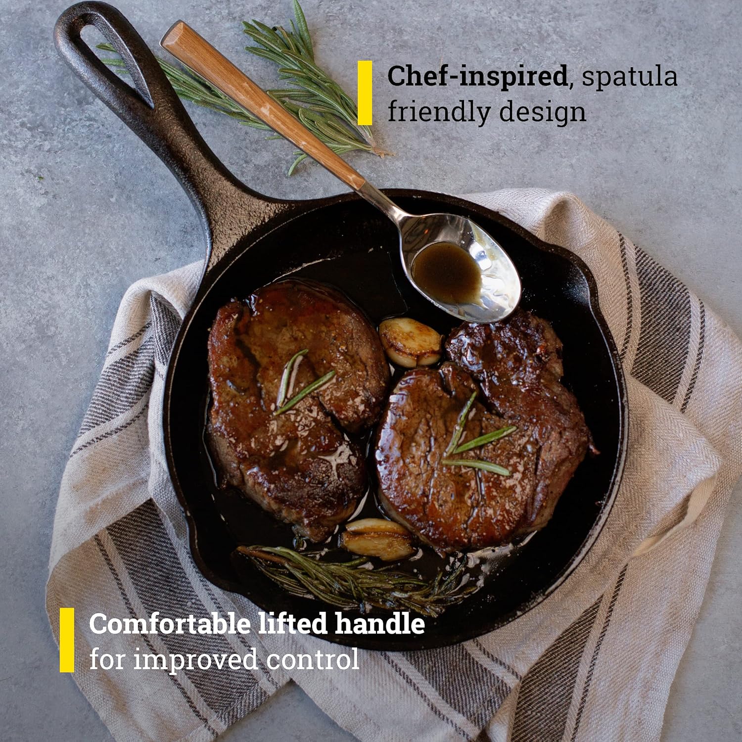 Lodge Cast Iron Chef Collection Skillet, Pre-seasoned - 8 in