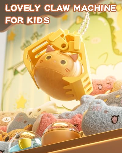 55 PCS Claw Machine for Kids, Vending Machine with Lights Sound, Electronic Prize Dispenser for Kids Girls, Claw Toys Game Gifts for 4 5 6 7 8 Years Old Girls Boys
