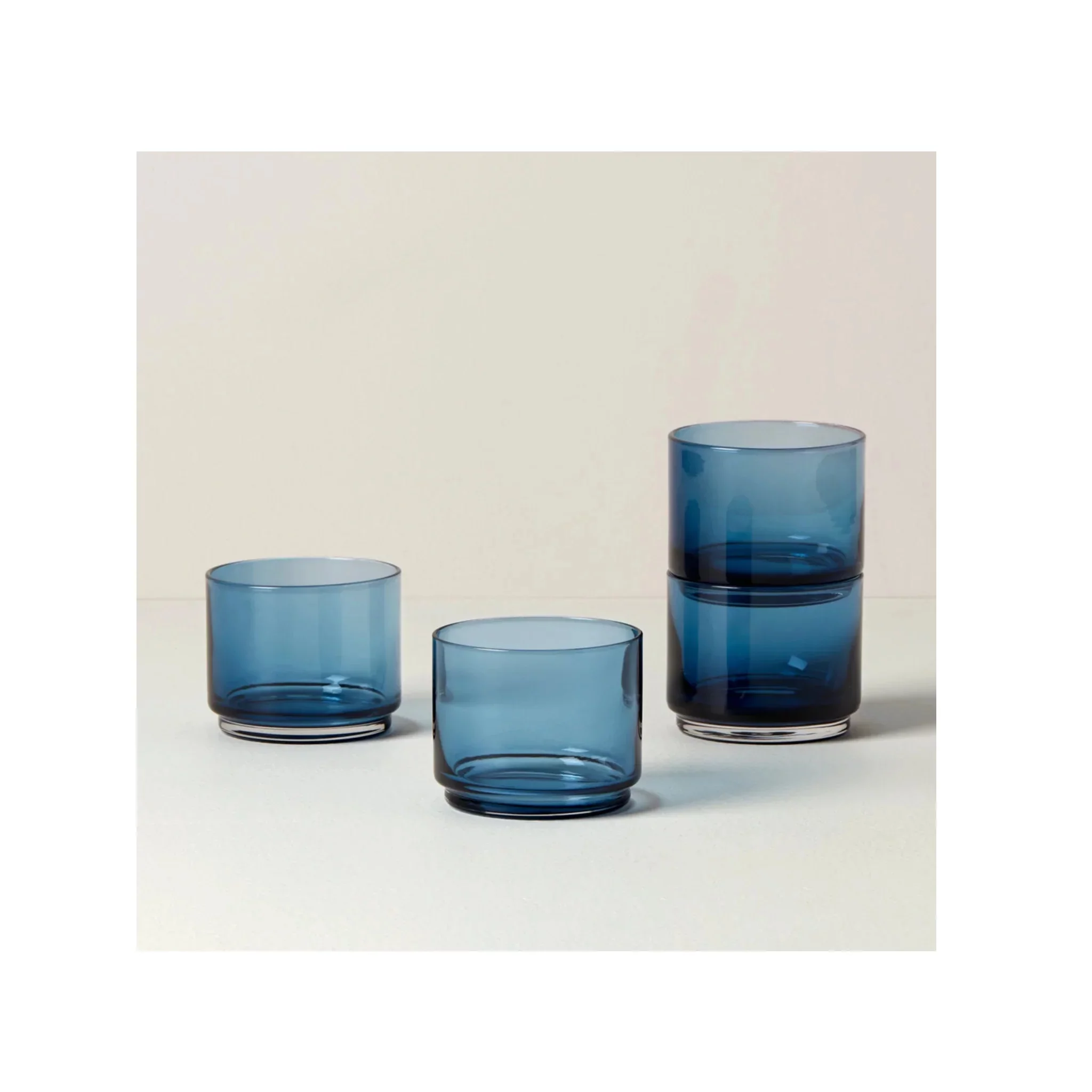 Lenox Tuscany Classics Stackable 9 oz Blue Short Glasses (4 Count)