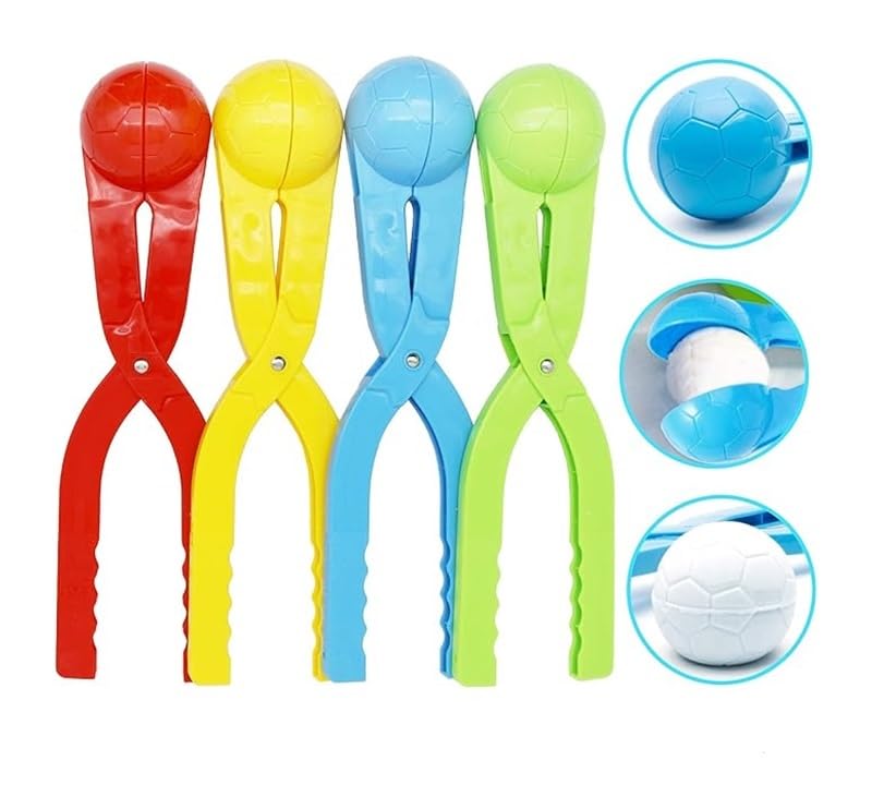 Snowball Maker, Snowball Shaper, Children's Toys, snowballs Fight Tools, Children's Winter Toys, snowballs Holder with Handle, Suitable for Outdoor Snow Games，4-Piece Set