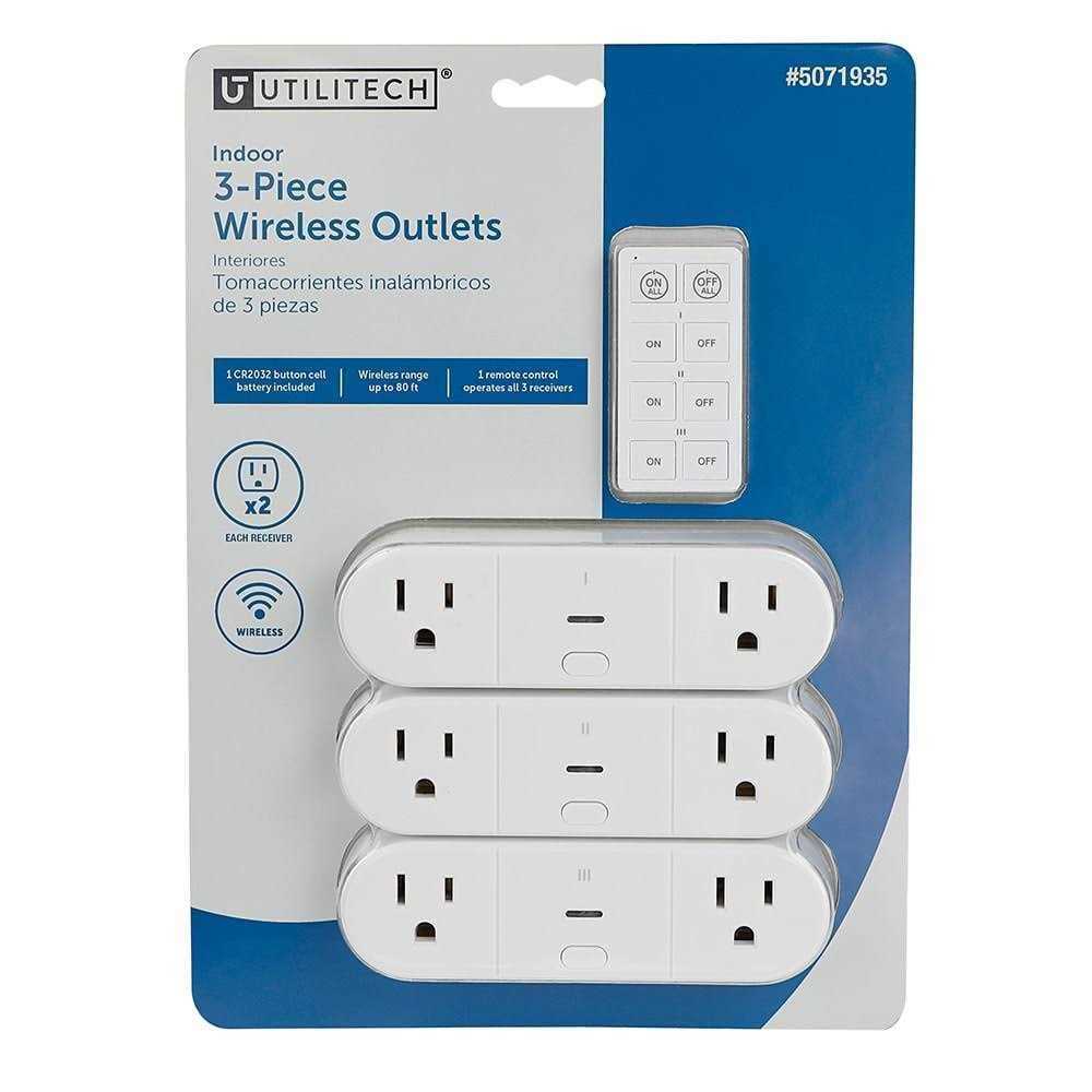 Utilitech 3-Piece Indoor Wireless 2-Outlet with Remote